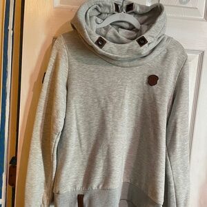 Naketano cowl neck sweatshirt size large gray
